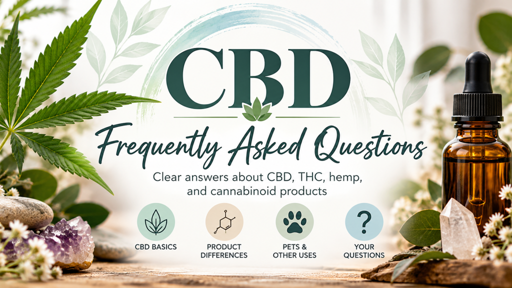 CBD frequently asked questions about CBD, THC, hemp, and cannabinoid products